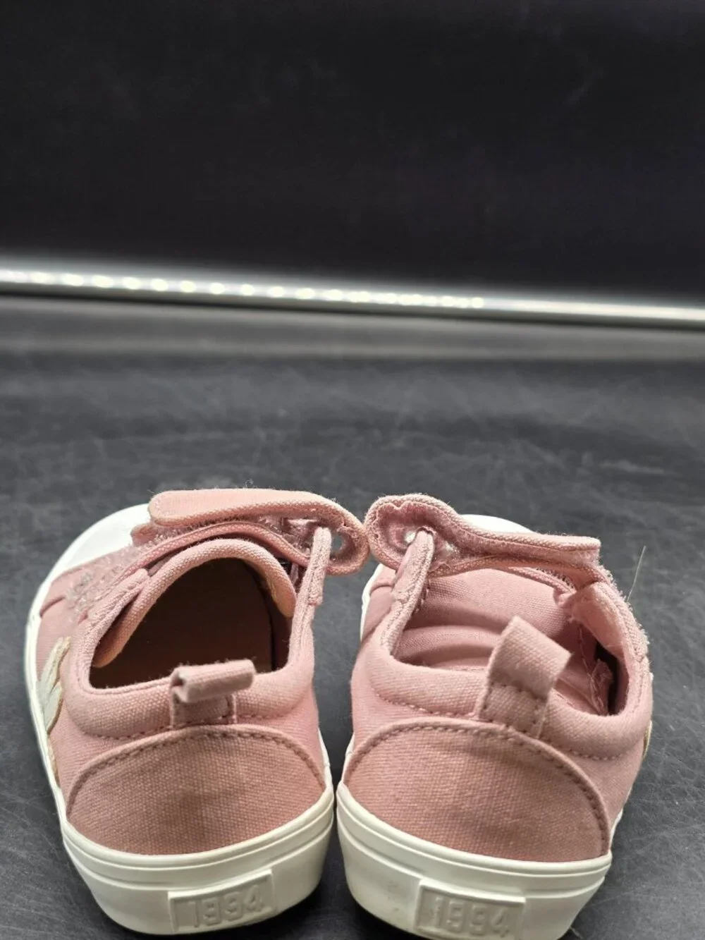 Old Navy Shoes Girls Size 7 Pink Daisy Double Strap Hook Loop Sneakers Stains